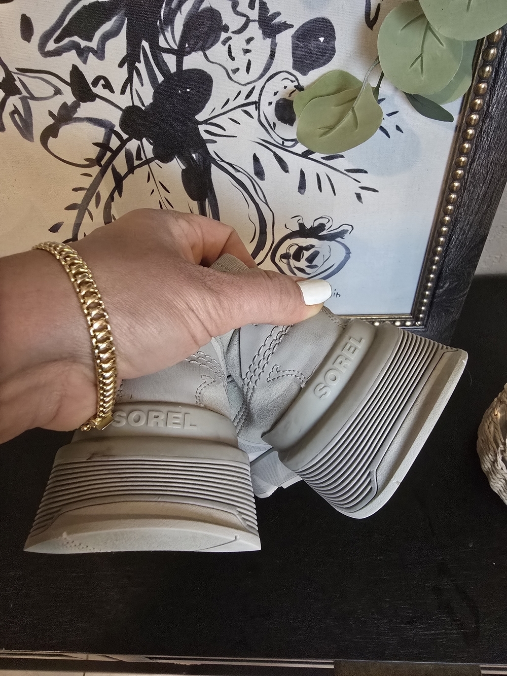 Sorel Kinetic Rush Ripstop Fabric Sneakers in Dove Grey Women's 9 - Picture 9 of 11